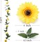 4 Pack Sunflower Garland with Green Leaves – Wedding & Party Decoration